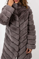 Women's chinchilla coat Valentina Grey